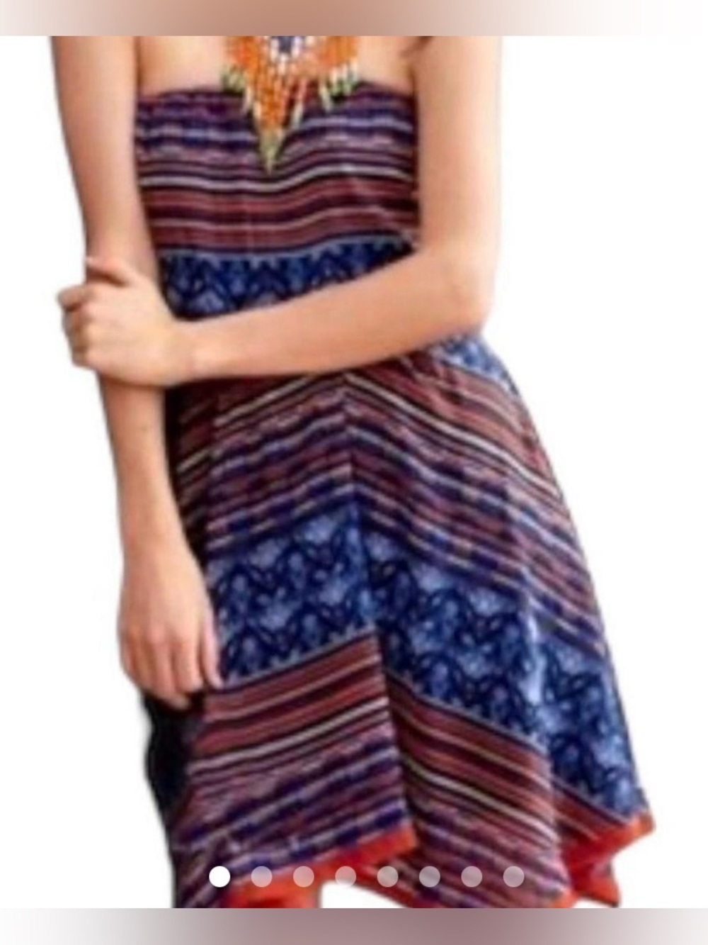 Maeve by Anthropologie Multicolor Strapless Handkerchief Hem Dress - Size XS - Picture 1 of 5